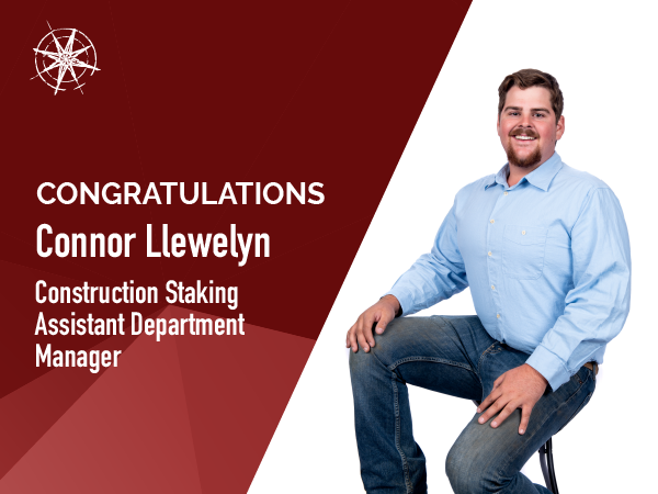 Connor Llewelyn, Construction Staking Assistant Department Manager, Earns  Survey Degree